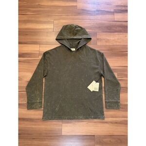 NWT Broken Threads Hoodie Sweatshirt Long Sleeve Green Acid Wash Mens Size Large